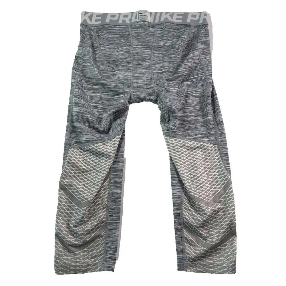 Nike Pro Mens XL Compression Tights Capri Base Layer Space Dye Grey 811392-100